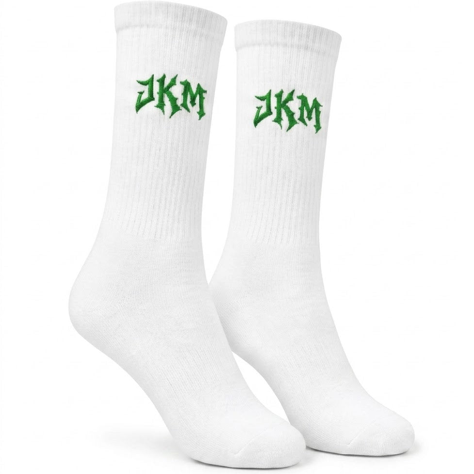 JKM White Crew Socks