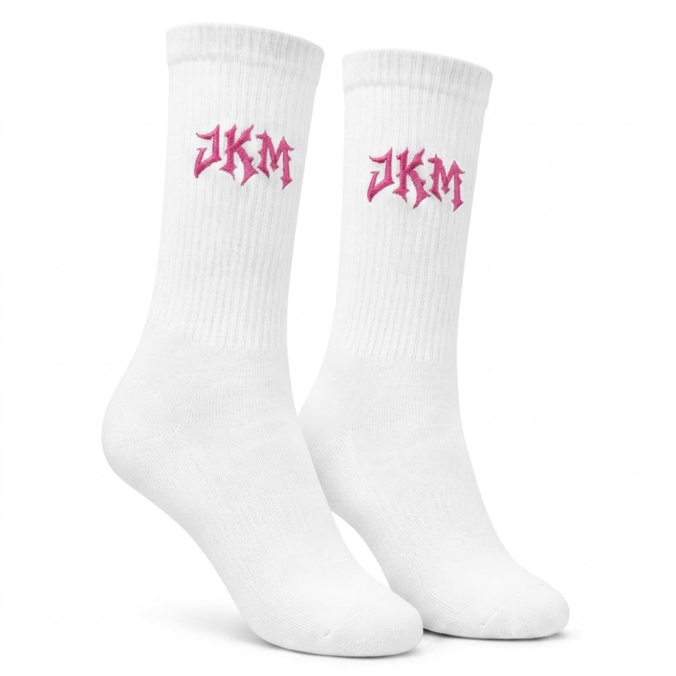 JKM White Crew Socks