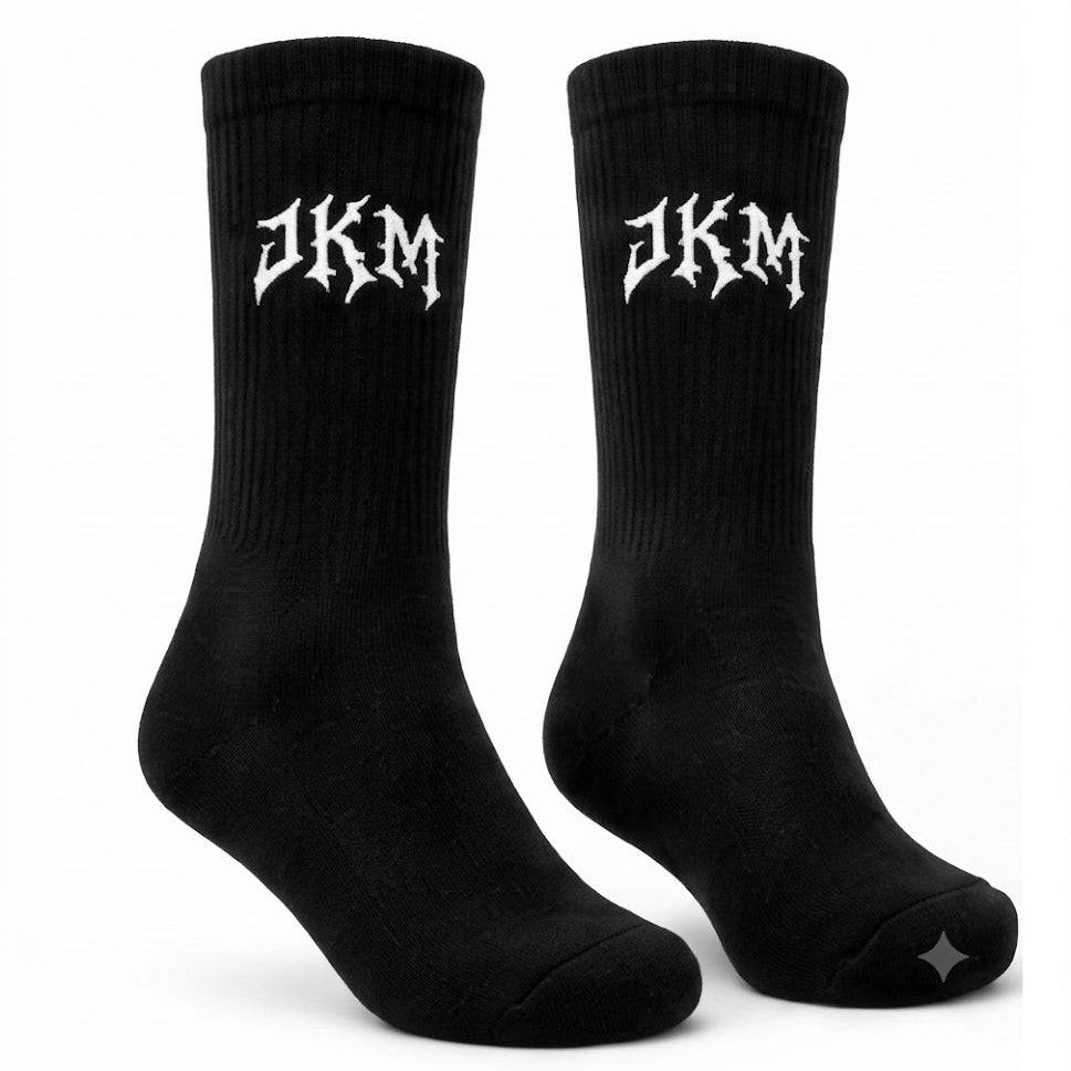 JKM Black Crew Socks
