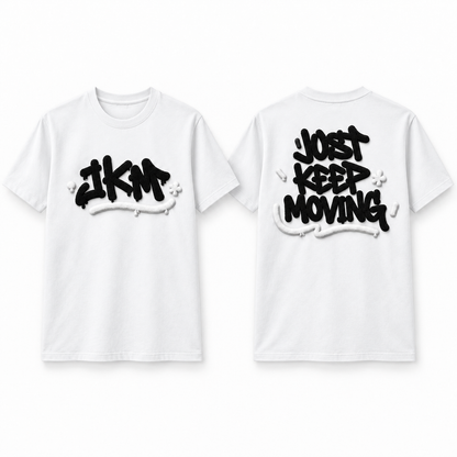 JKM Fluffy Tee – Just Keep Moving Graffiti T-Shirt