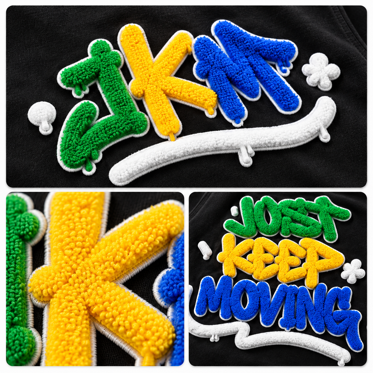 JKM Fluffy Tee – Just Keep Moving Graffiti T-Shirt