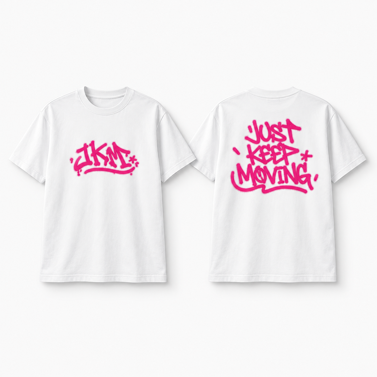 JKM Fluffy Tee – Just Keep Moving Graffiti T-Shirt