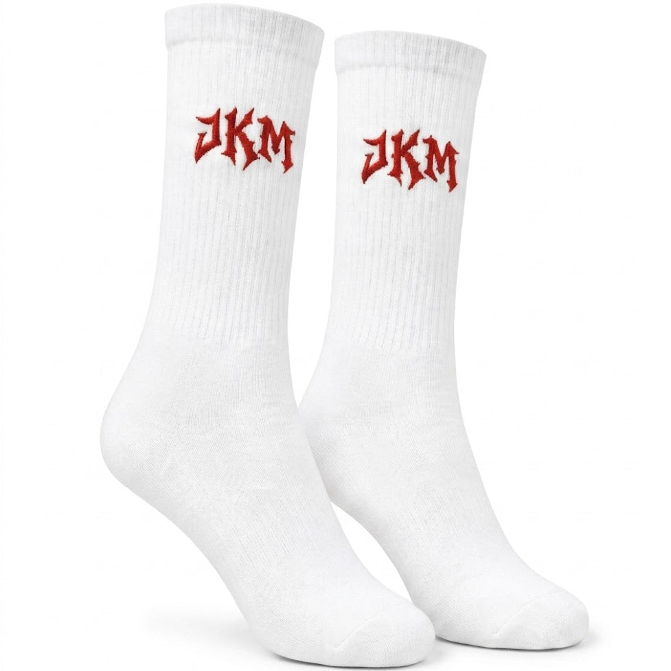 JKM White Crew Socks