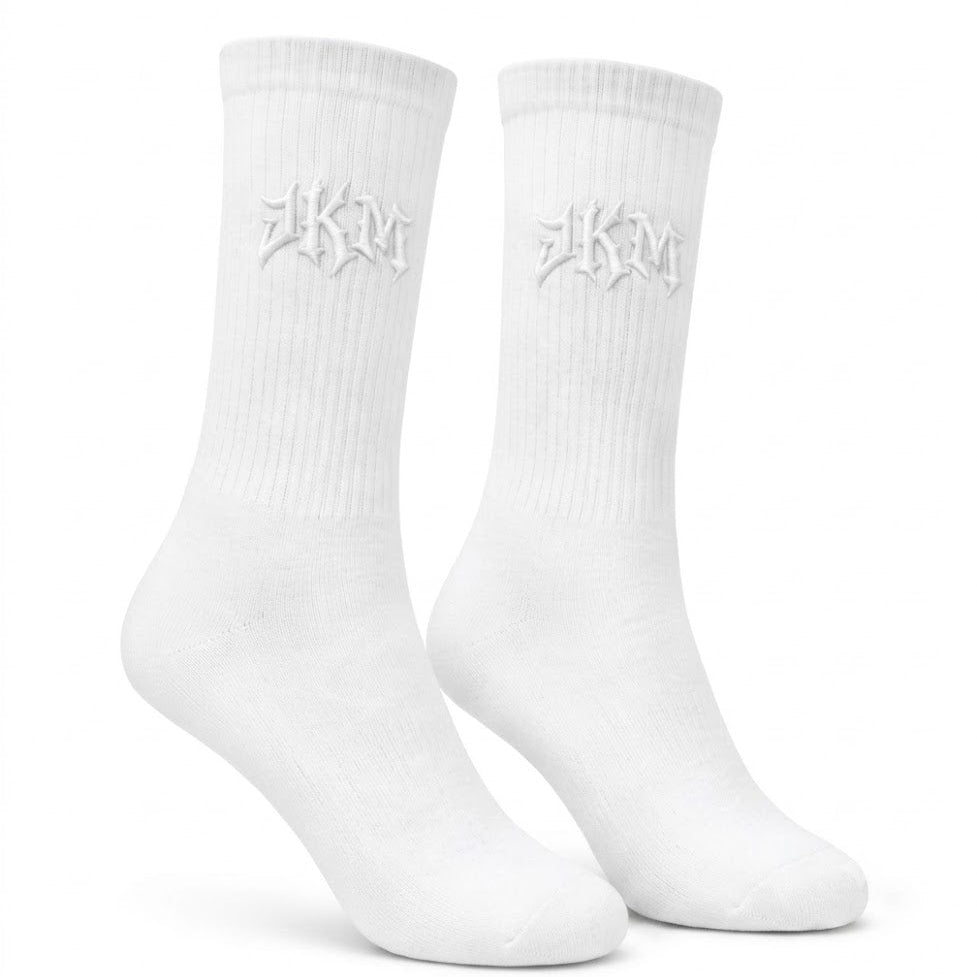 JKM White Crew Socks